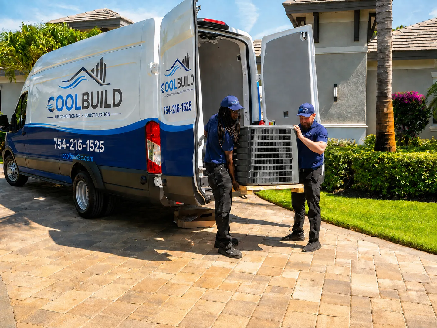 New high-efficiency AC system installed by CoolBuild in South Florida